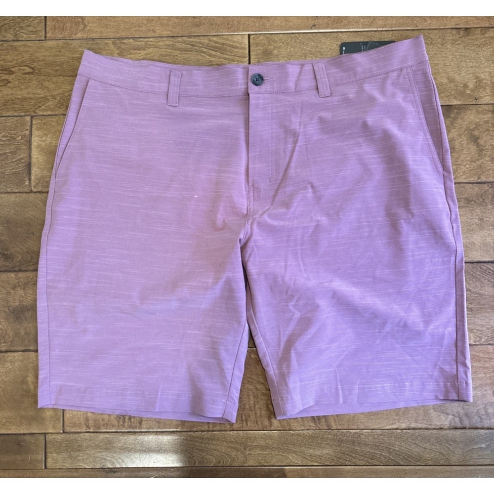Travis Mathew Shorts On A Boat Stretch Performance Heather Ruby Wine Mens Sz 42